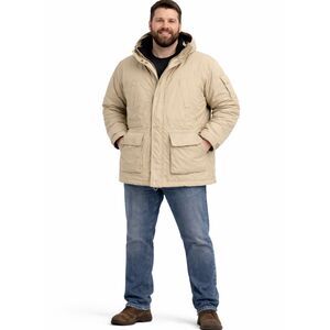 Lands' End Men's Tan Squall Polartec Waterproof Insulated Winter Parka Coat XXL